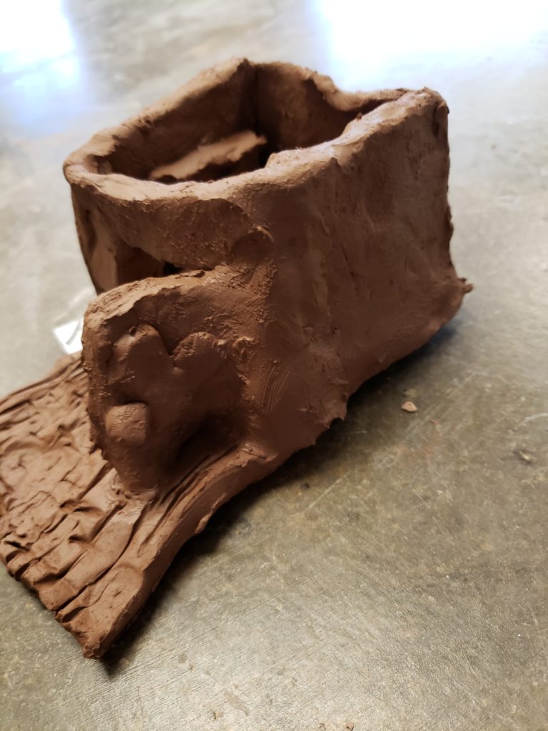 Elementary student's clay house.